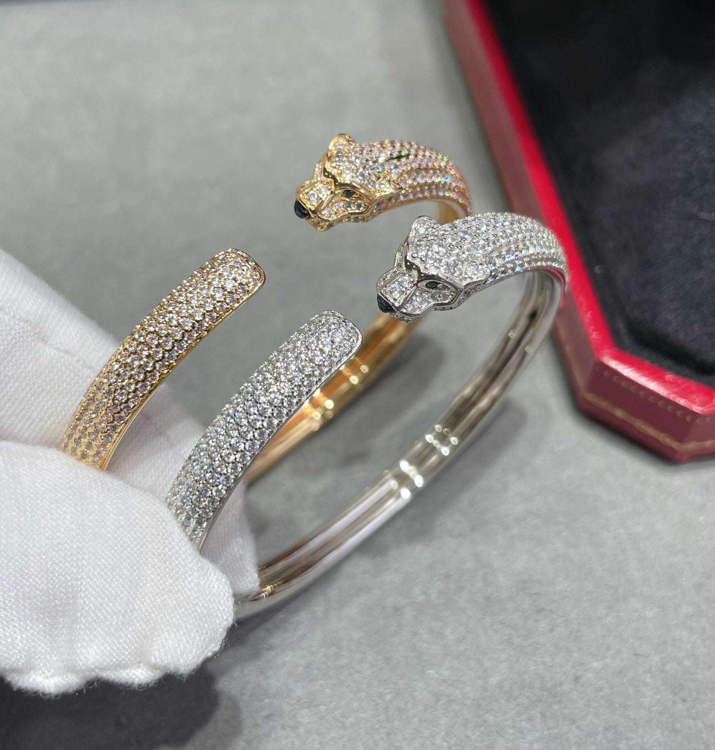 [Kincade Jewelrys]PANTHERE FULL DIAMOND OPEN BRACELET