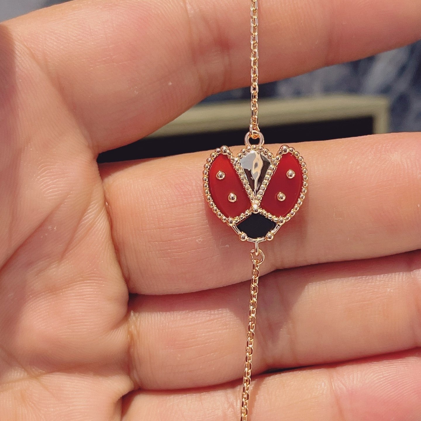 [Kincade Jewelrys]LUCKY SPRING 1 MOTIF PINK GOLD BRACELET