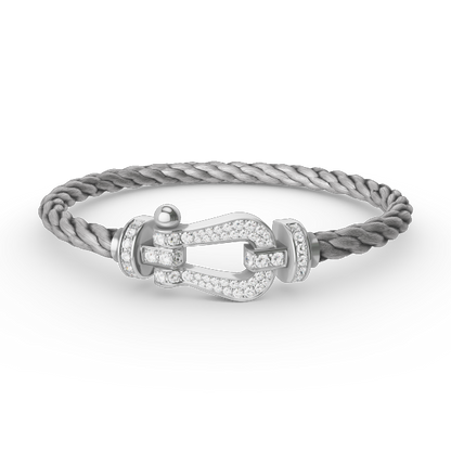 [Kincade Jewelrys]FORCE LARGE HORSESHOE FULL DIAMOND BRACELET SILVER